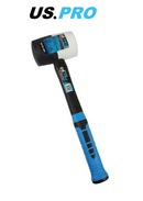 US PRO Rubber Mallet 32oz White & Black Hammer Fibreglass Camping Paving 4520
