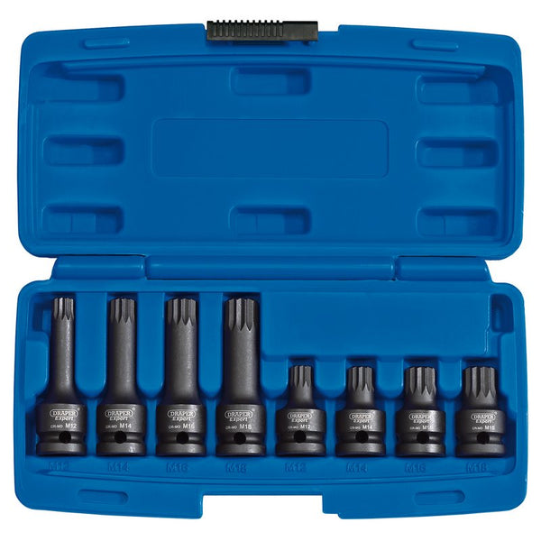 Tamper Proof Impact Spline Set, 1/2" Sq. Dr. (8 Piece)