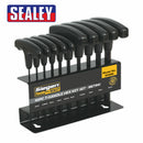 SEALEY HEX KEY SET 10PC T HANDLE ALLEN KEY ALLAN WRENCH T BAR AND RACK S0466