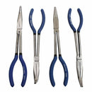 US PRO 4pc 285mm Long Reach Nose Pliers 11" Straight Bent Angled Plier Set 2093