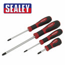 Sealey JIS Screwdriver Set 4PC Japanese Screwdrivers Industrial Standard AK4314