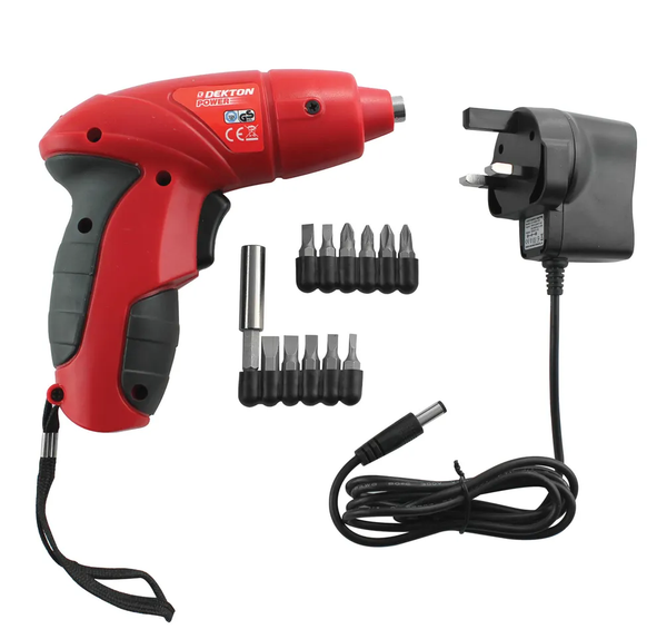 DEKTON CORDLESS SCREWDRIVER DRILL 3.6V ELECTRIC RECHARGEABLE BATTERY SET 600011