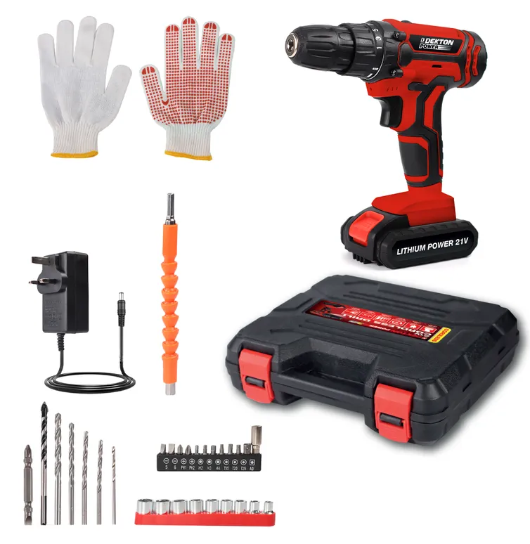 DEKTON CORDLESS DRILL 21V KEYLESS LITHIUM LI-ON BATTERY SCREWDRIVER 610025