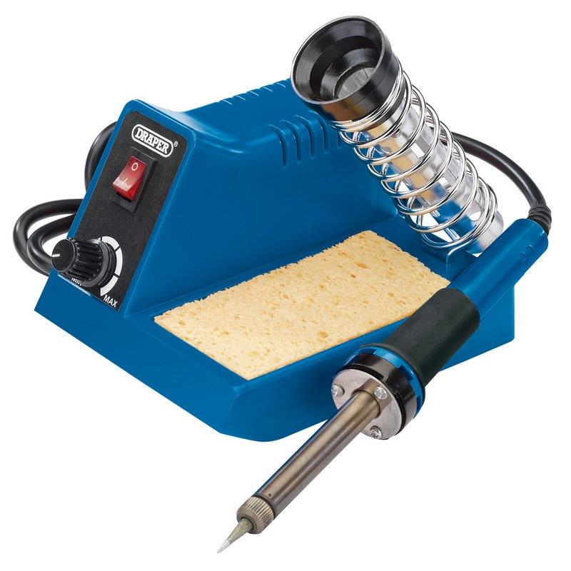 Draper Soldering Iron Station 40w With Cleaning Sponge Temperature Control 61478