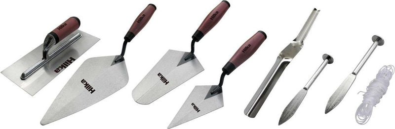 HILKA TROWEL SET 6PC SOFT GRIP BRICK PLASTERING BUILDER POINTING 66416006