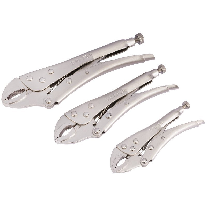 Draper Redline Self Grip Curved Jaw Pliers Set (3 Piece)