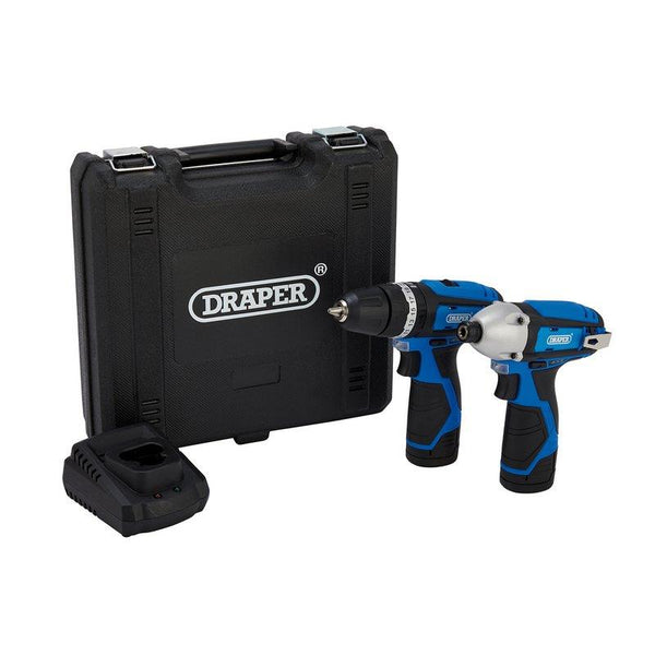 Draper Combi Drill & Impact Driver Set In Case Inc 2 Batt + Charger + Case 70257