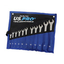 US Pro 11PC Spanner Set Metric 6-19mm Combination Wrench Set In Case 7533