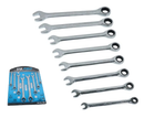 US PRO RATCHET SPANNER SET 8PC GEAR RATCHET COMBINATION METRIC 8MM-19MM 7593
