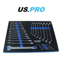US PRO SPANNER SET 25PC COMBINATION METRIC 6-24MM WRENCH RING SET IN FOAM 7603