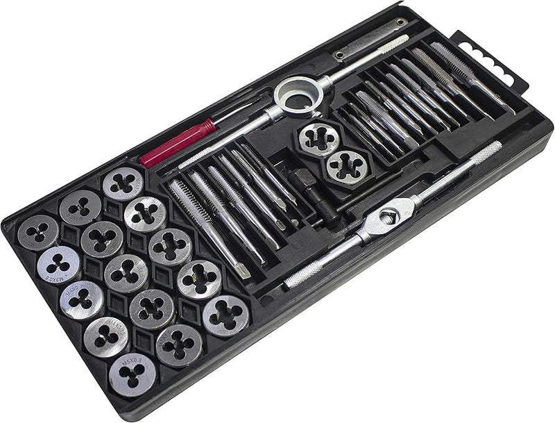 TAP AND DIE SET 40PC METRIC WRENCH CUTTER SET M3-M12 IN STORAGE CASE S1155