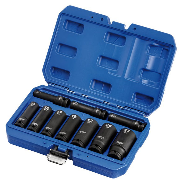 Metric Deep Impact Socket Set, 1/2" Sq. Dr. (10 Piece)