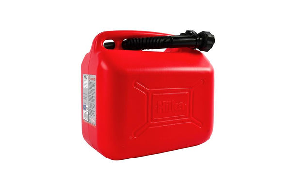 HILKA 10L JERRY CAN FUEL PLASTIC PETROL DIESEL RED PORTABLE 10 LITRE + SPOUT