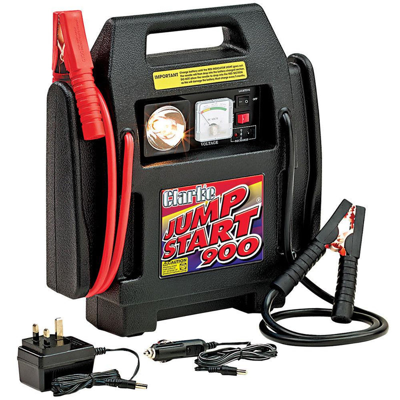 CLARKE JUMP STARTER 12V 900A BATTERY BOOSTER & LIGHT & 12V SOCKET JS900