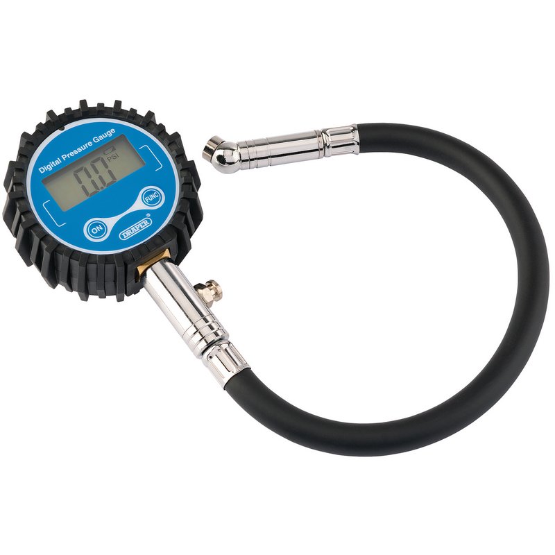 Digital Tyre Pressure Gauge with 300mm Flexible Hose