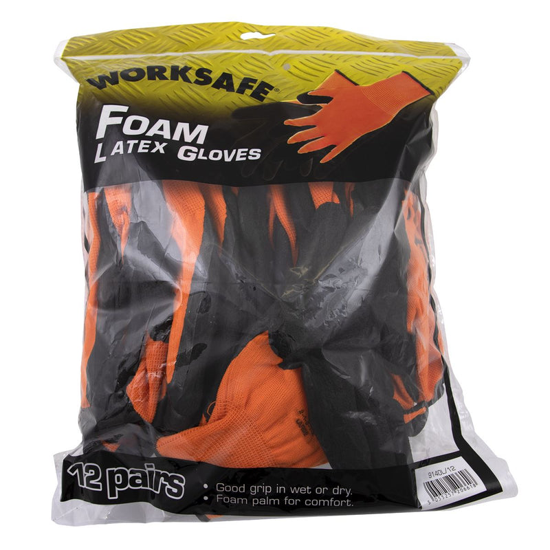 Foam Latex Gloves (Large) - Pack of 12 Pairs