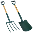Hilka Digging Spade & Garden Fork Steel Trench Drainage Shovel Set 92062020