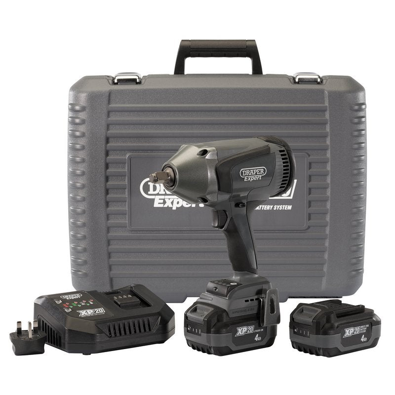 XP20 20V Brushless High-Torque Impact Wrench, 1/2" Sq. Dr., 1000Nm, 2 x 4.0Ah Batteries, 1 x Fast Charger