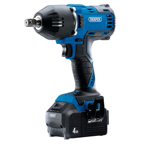 D20 20V Brushless Mid-Torque Impact Wrench, 1/2" Sq. Dr., 400Nm, 2 x 4.0Ah Batteries, 1 x Charger