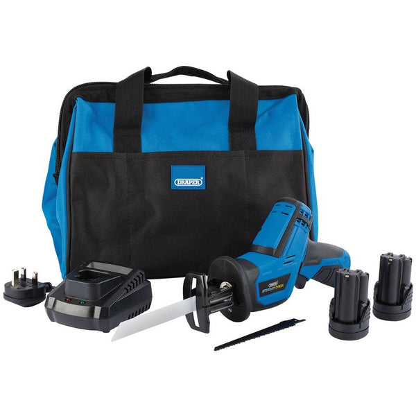 Draper Storm Force&#174; 10.8V Power Interchange Reciprocating Saw Kit, 2 x 1.5Ah Batteries, 1 x Charger, 1 x Bag