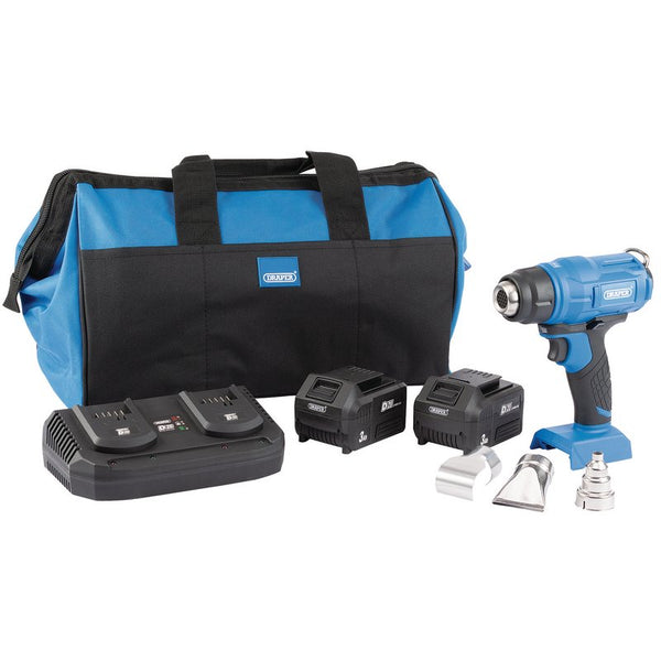 D20 20V Heat Gun, 2 x 3.0 Ah Batteries, 1 x Twin Charger, 1 x Bag