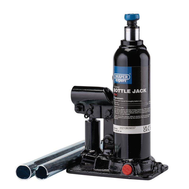 Draper Expert Hydraulic Bottle Jack, 2 Tonne