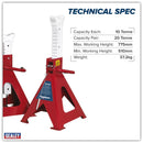 Sealey Auto Rise Ratchet Axle Stands (Pair) 10 Tonne Capacity per Stand AAS10000