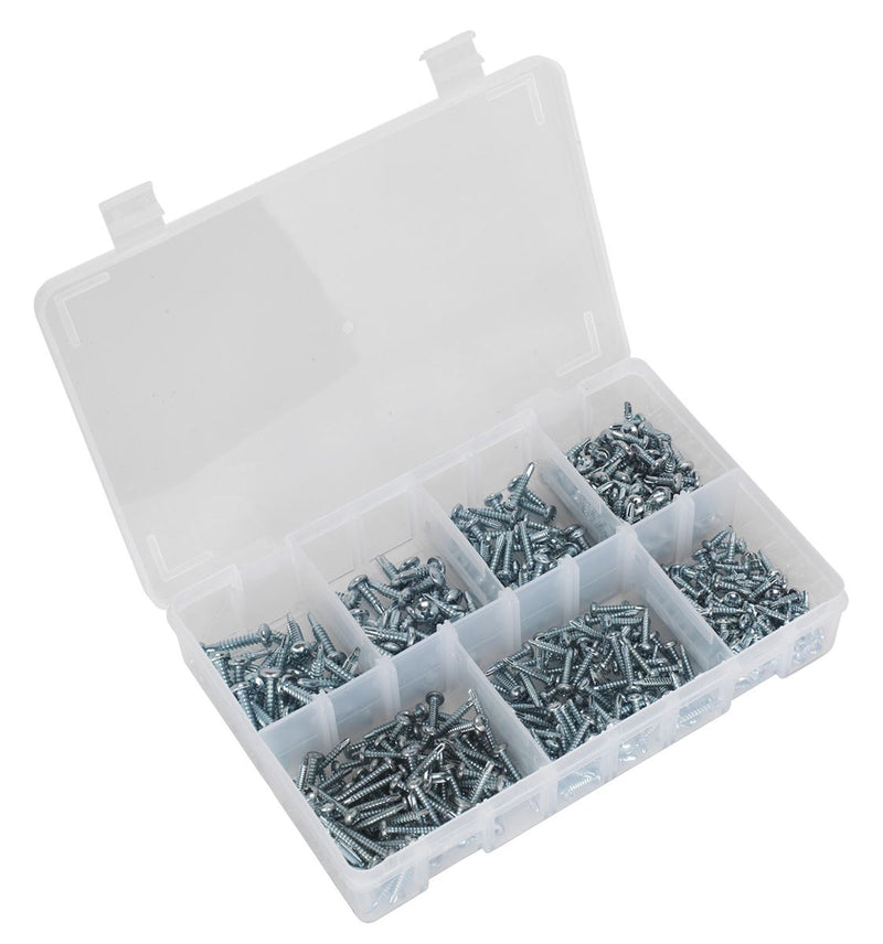 Self-Drilling Screw Assortment 500pc Pan Head Phillips Zinc