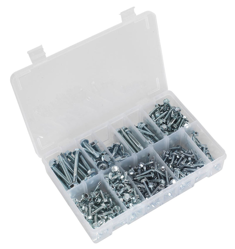 Self-Drilling Screw Assortment 410pc Hex Head Zinc