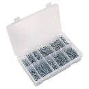 Sealey Zinc Plated Self-Tapping Countersunk Pozi Screw Assortment 600pc AB065STCP