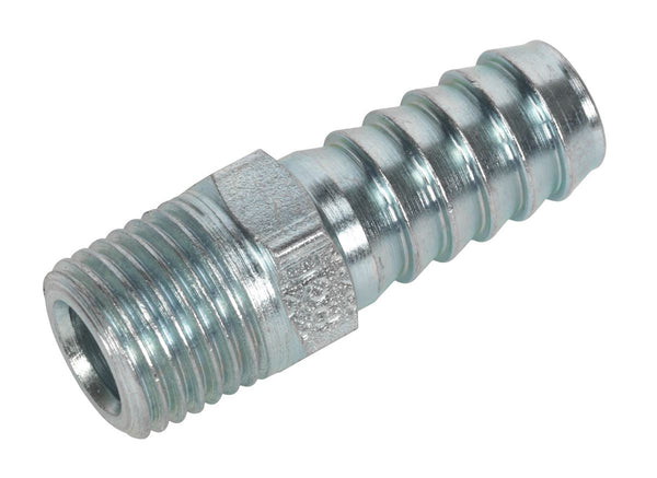 Screwed Tailpiece Male 1/4"BSPT - 3/8" Hose Pack of 5