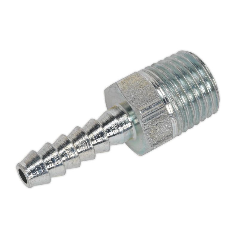 Screwed Tailpiece Male 1/4"BSPT - 3/16" Hose Pack of 5