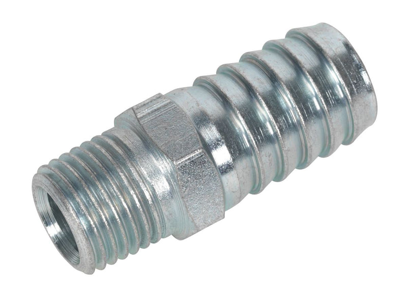 Screwed Tailpiece Male 1/4"BSPT - 1/2" Hose Pack of 5