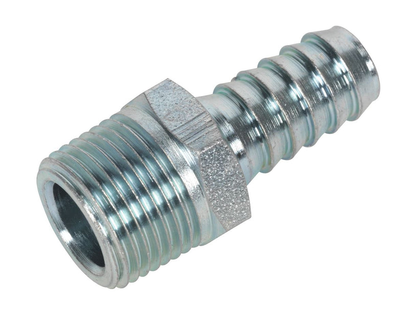 Screwed Tailpiece Male 3/8"BSPT - 3/8" Hose Pack of 5