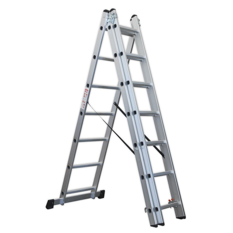 Aluminium Extension Combination Ladder 3x7 EN 131