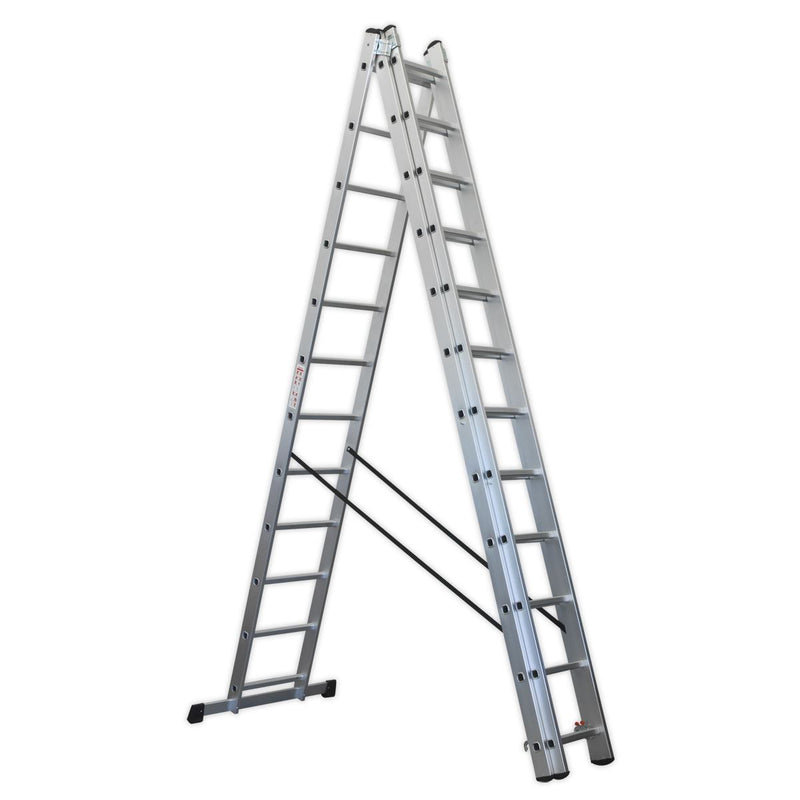 Aluminium Extension Combination Ladder 3x12 EN 131