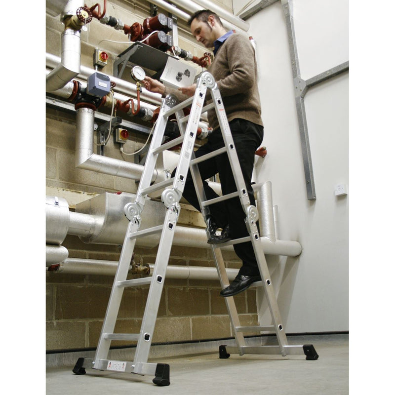 Aluminium Folding Platform Ladder 4-Way EN 131