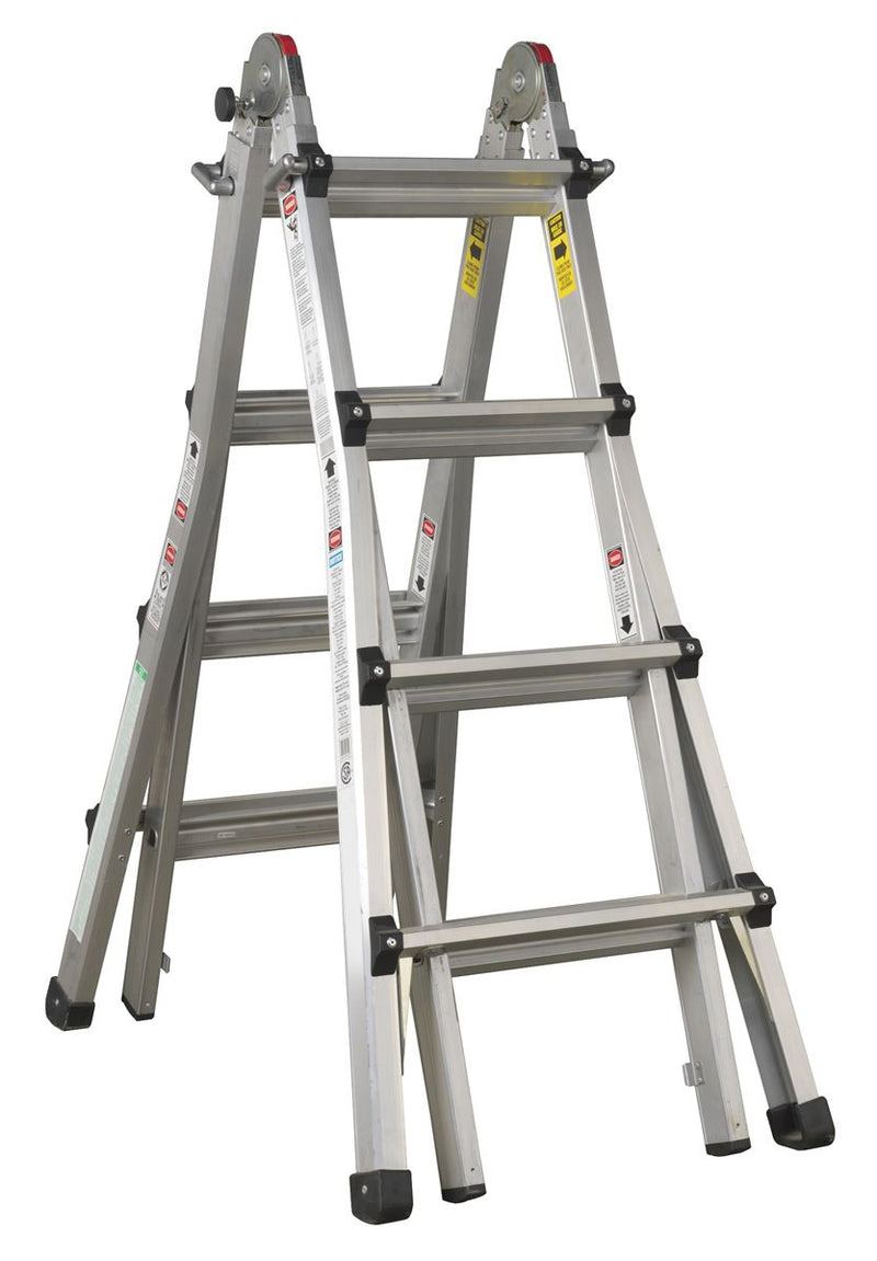 Aluminium Telescopic Ladder 4-Way EN 131 Adjustable Height