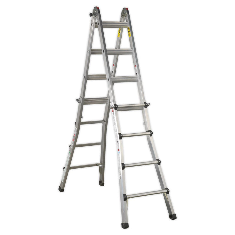 Aluminium Telescopic Ladder 4-Way EN 131 Adjustable Height