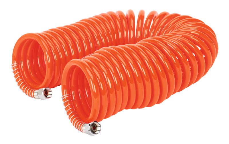 PU Coiled Air Hose 10m x �6mm with 1/4"BSP Unions