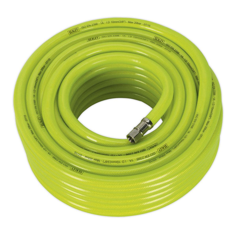 Air Hose High-Visibility 20m x �10mm with 1/4"BSP Unions