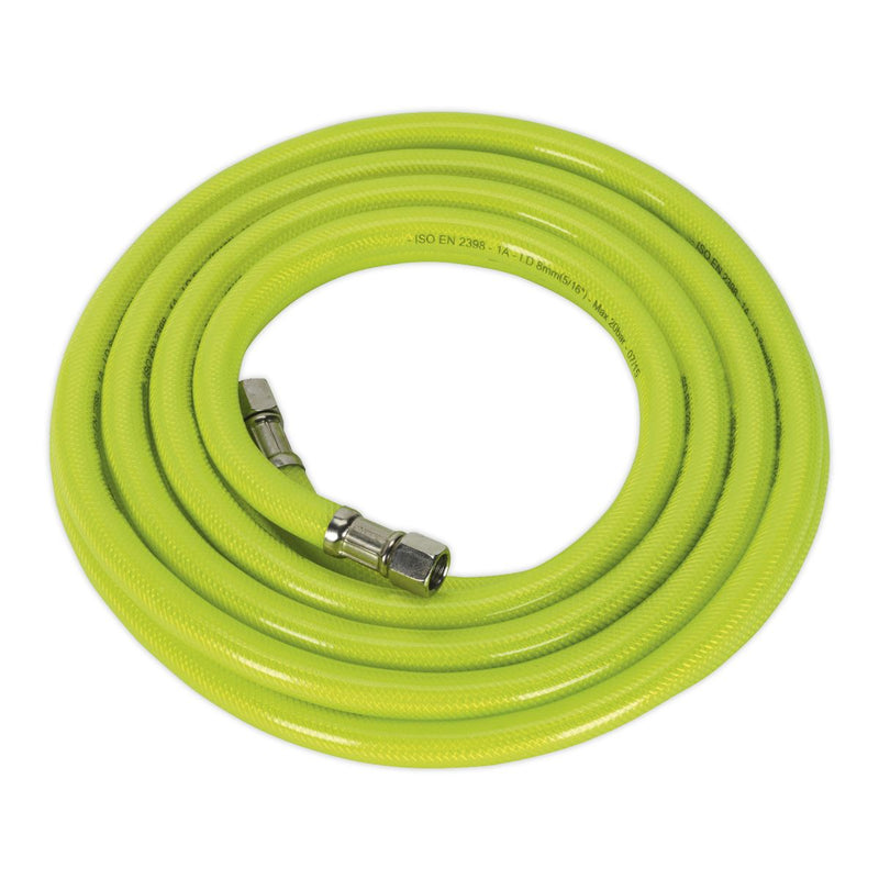 Air Hose High-Visibility 5m x �8mm with 1/4"BSP Unions