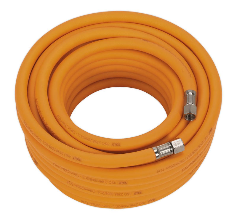 Air Hose 15m x �8mm Hybrid High-Visibility with 1/4"BSP Unions