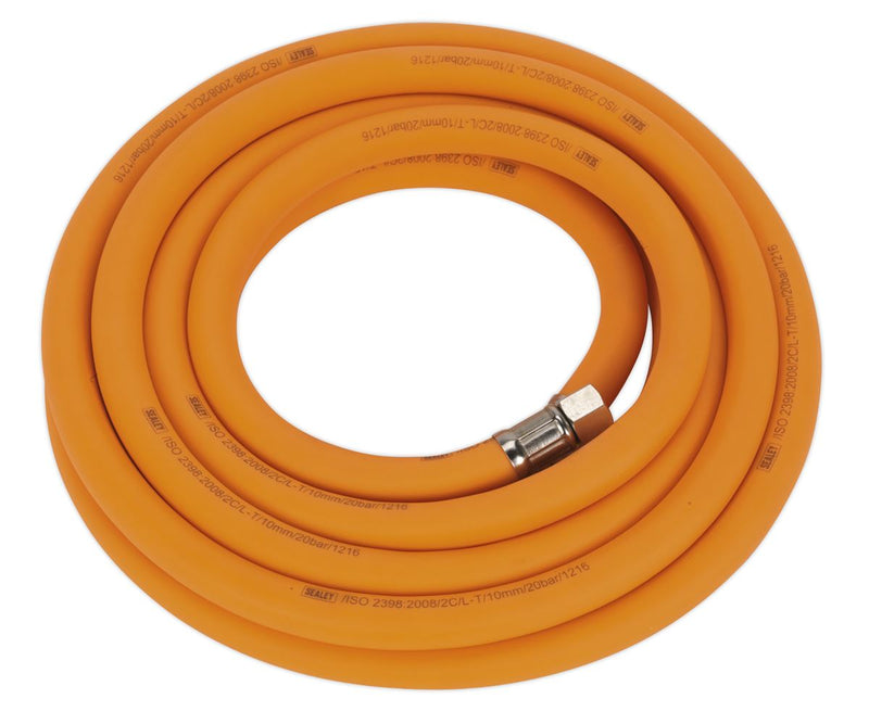 Air Hose 5m x �10mm Hybrid High-Visibility with 1/4"BSP Unions