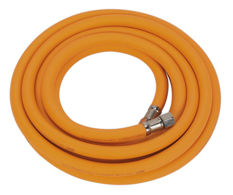 Air Hose 5m x �8mm Hybrid High-Visibility with 1/4"BSP Unions