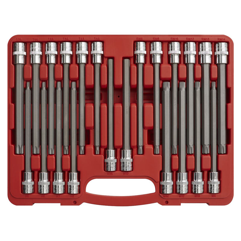 TRX-Star/Spline/Hex/Ribe Socket Bit Set 22pc 1/2"Sq Drive 200mm