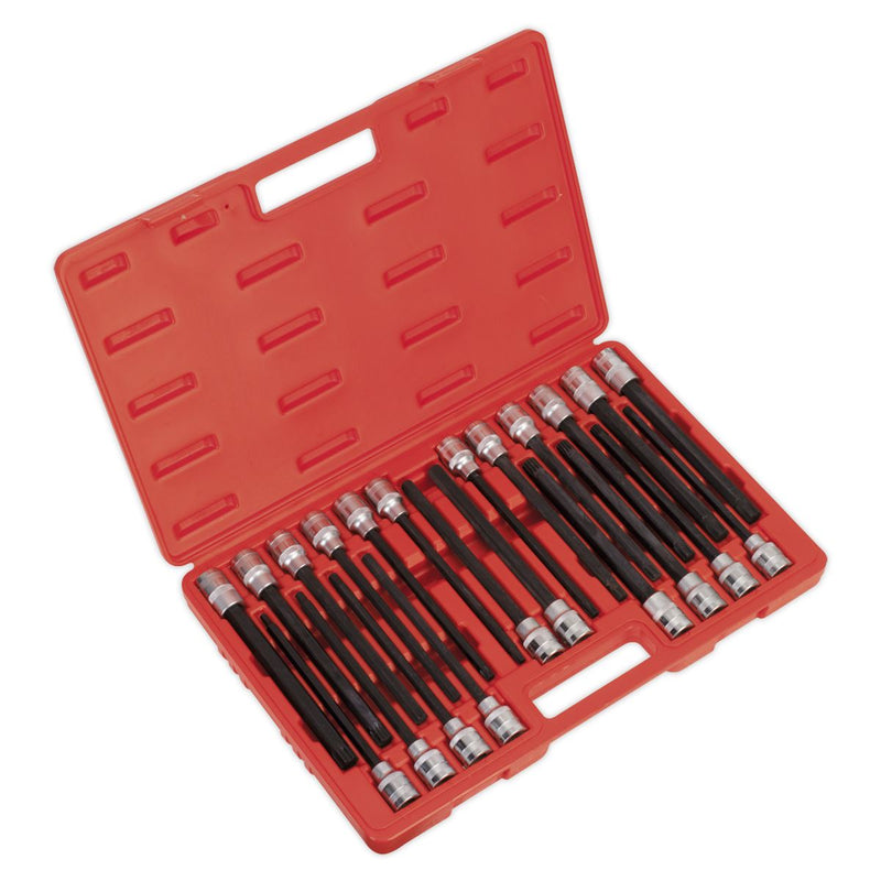 TRX-Star/Spline/Hex/Ribe Socket Bit Set 22pc 1/2"Sq Drive 200mm