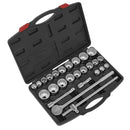Sealey Premier Metric/Imperial Socket Set 3/4"Sq Drive 12-Point 26pc AK2582