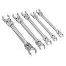 Sealey Premier Flexi-Head Flare Nut Spanner Set 5pc AK2652