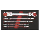 Sealey Premier Flexi-Head Flare Nut Spanner Set 5pc AK2652